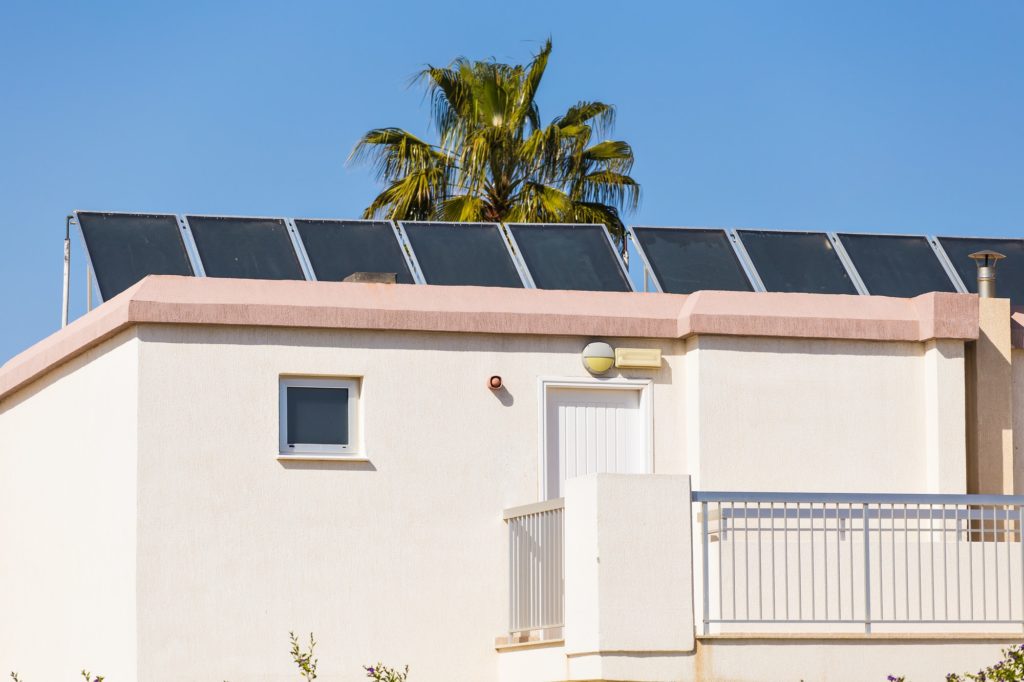 Solar panels placed on a roof